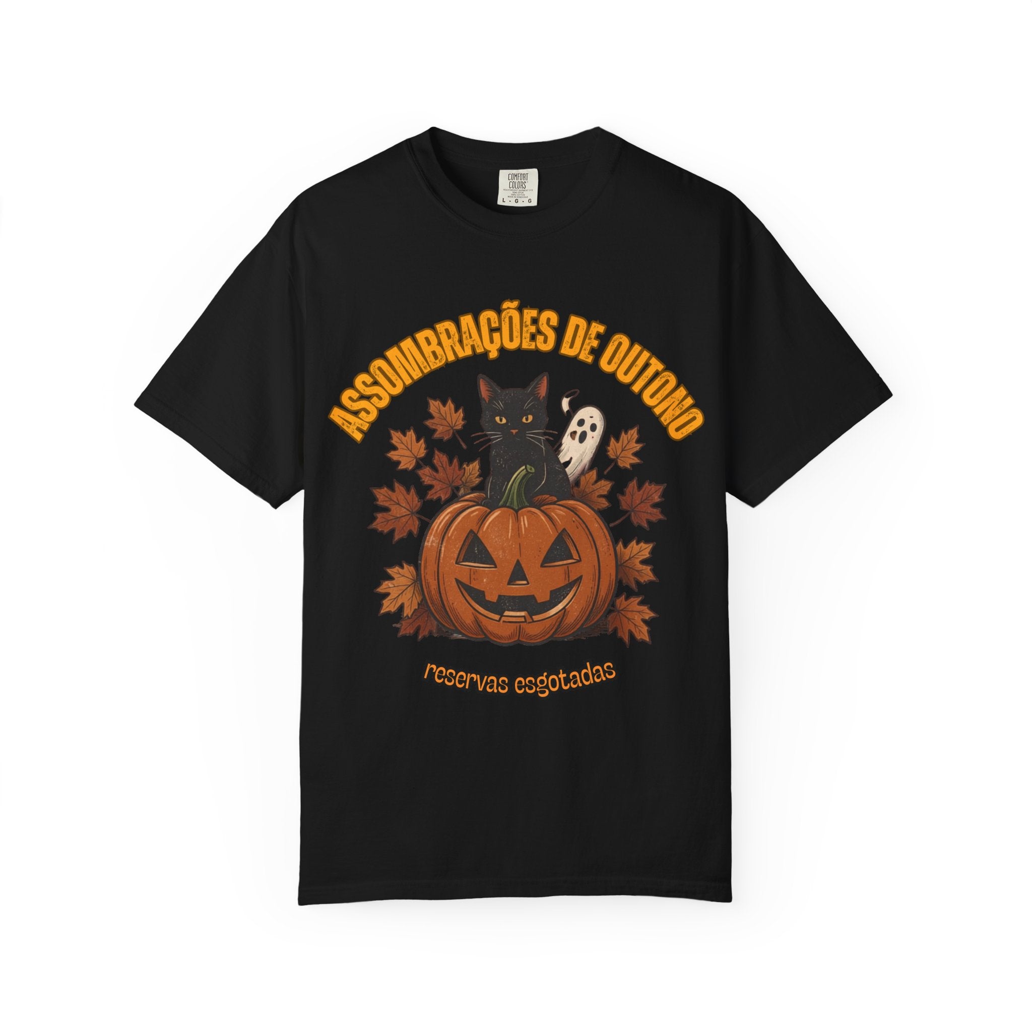 Halloween Pumpkin Cat T-Shirt — "Assombrações de Outono" Autumn Vibes