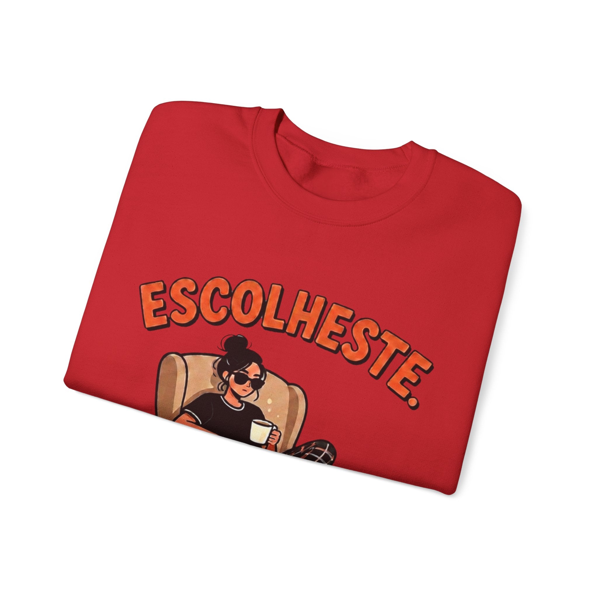 Crewneck Sweatshirt — "Escolheste, Agora Reclama à Vontade" Cozy Reading Lounge Pullover