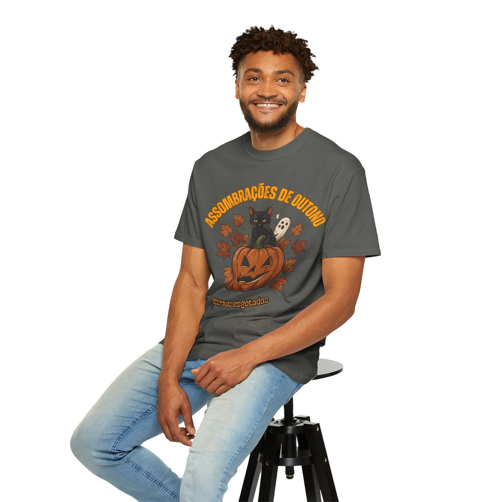 Halloween Pumpkin Cat T-Shirt — "Assombrações de Outono" Autumn Vibes