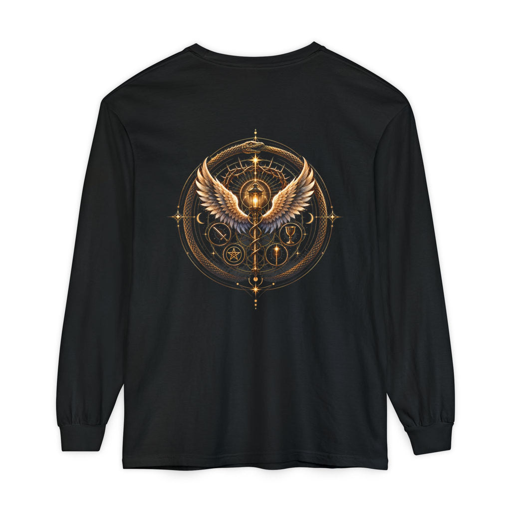 Strength Shield Long Sleeve Tee — "Sou Forte. Enfrento, Não Escondo." (Portuguese Inspiration)
