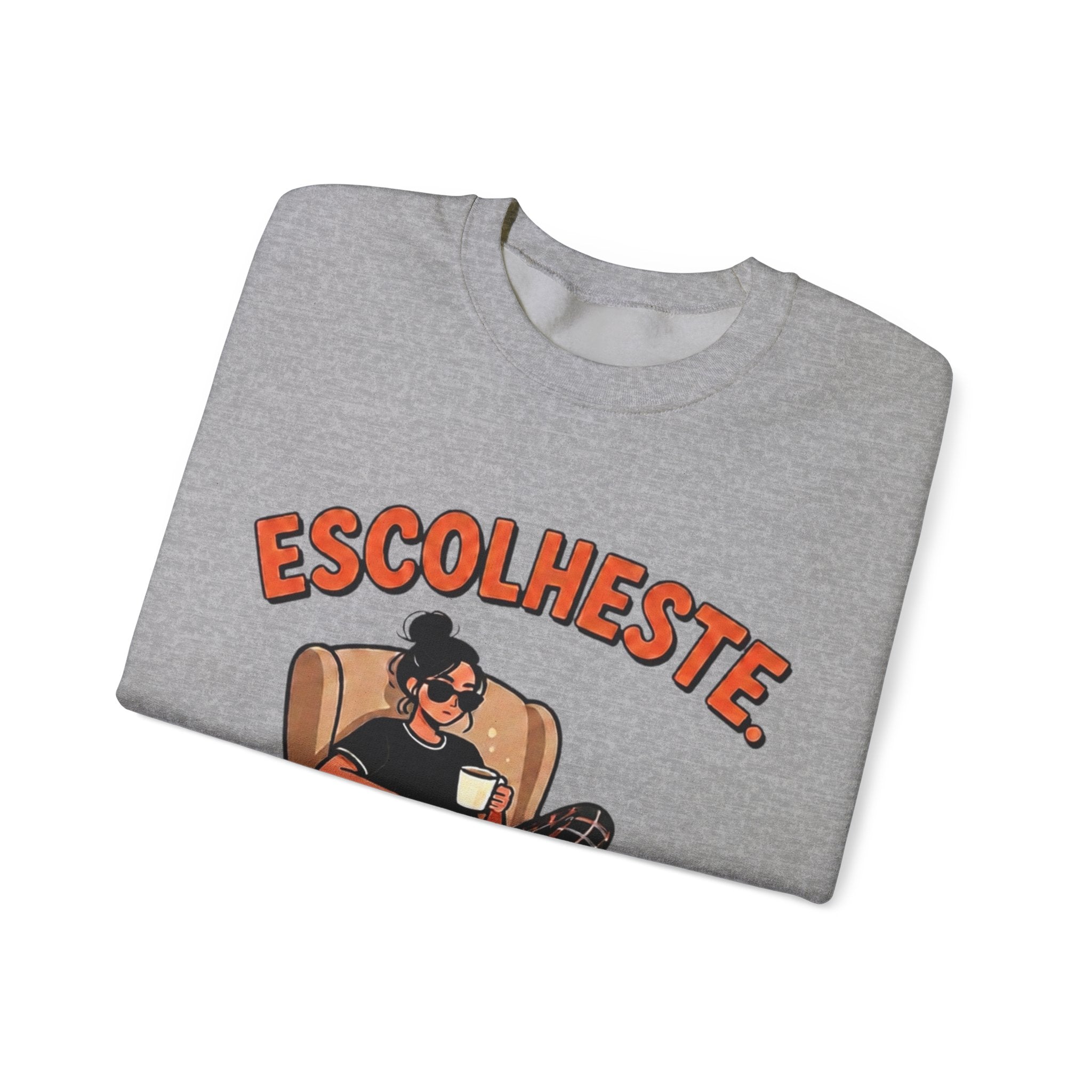 Crewneck Sweatshirt — "Escolheste, Agora Reclama à Vontade" Cozy Reading Lounge Pullover