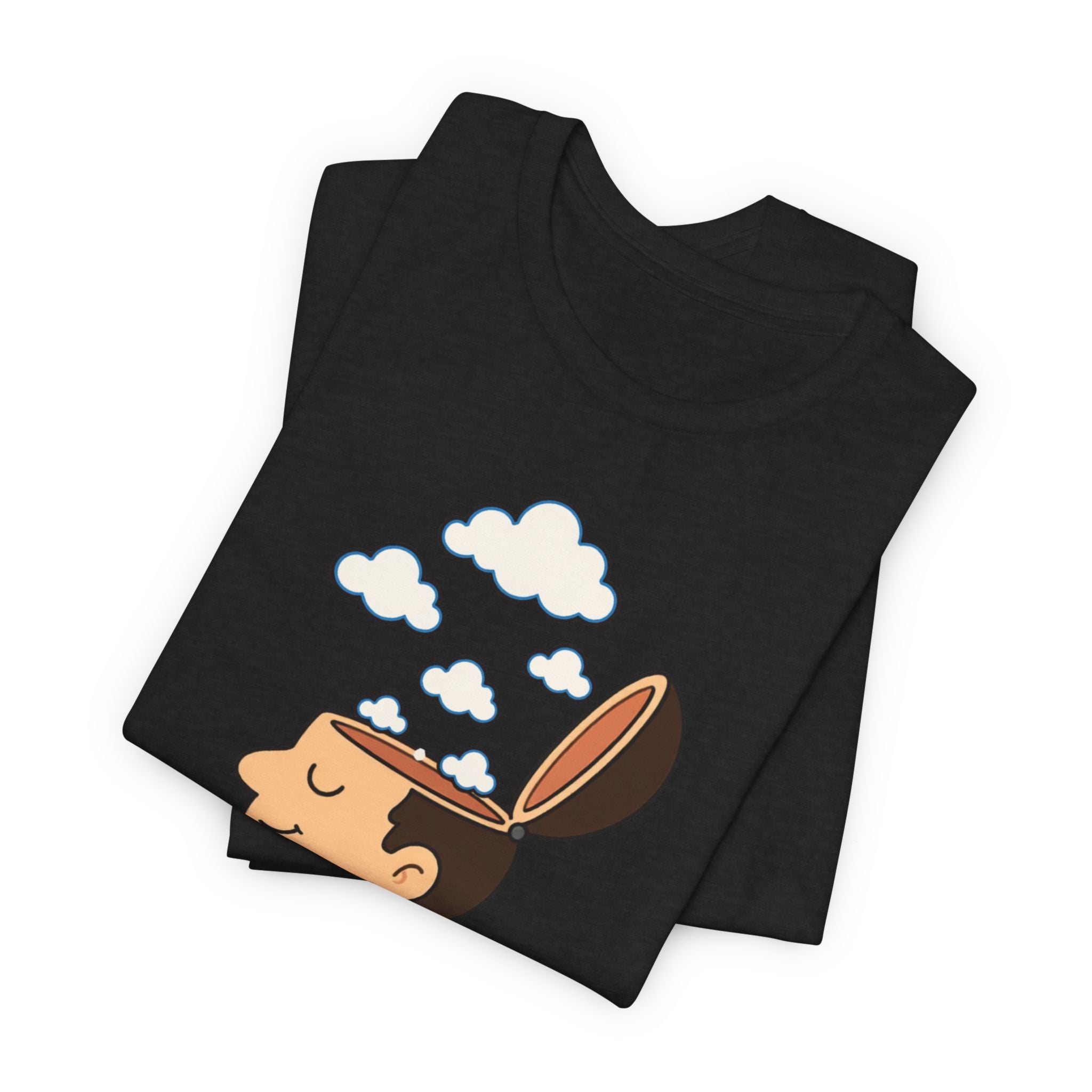 T-Shirt — 'Estou nas Nuvens' Cute Cloud Head Graphic