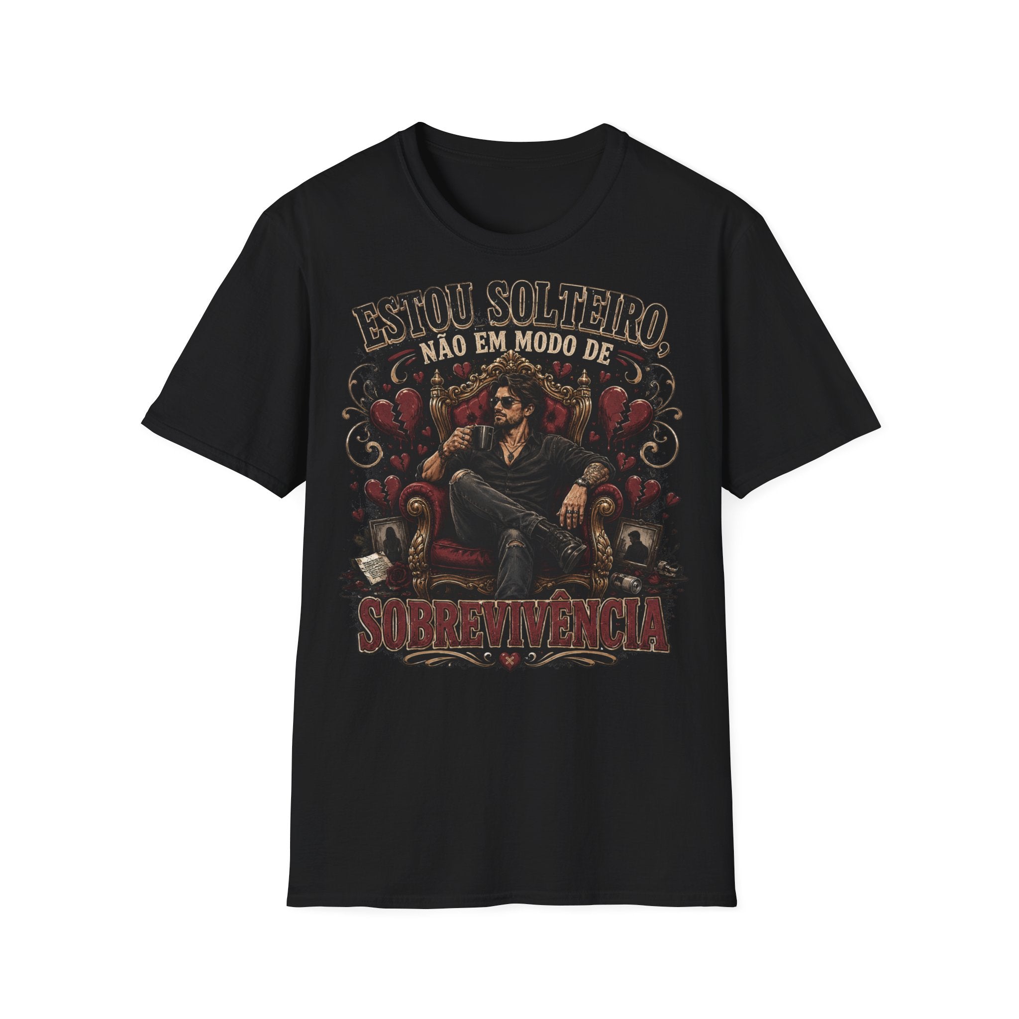 T-Shirt – "Estou Solteiro, Não Em Modo de Sobrevivência" Casual Graphic Tee