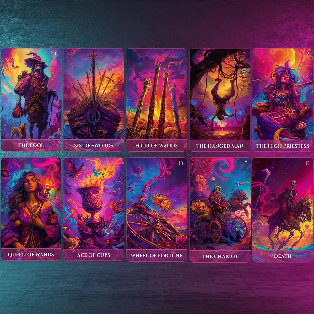 Baralho de Tarot Luminoso 78 Cartas — Sabedoria e Introspeção