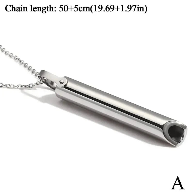 Stainless Steel Breathlace Necklace Quit Smoking Anxiety Relief Anti Vaping Necklace Breathing Necklace For Anxiety Mindful