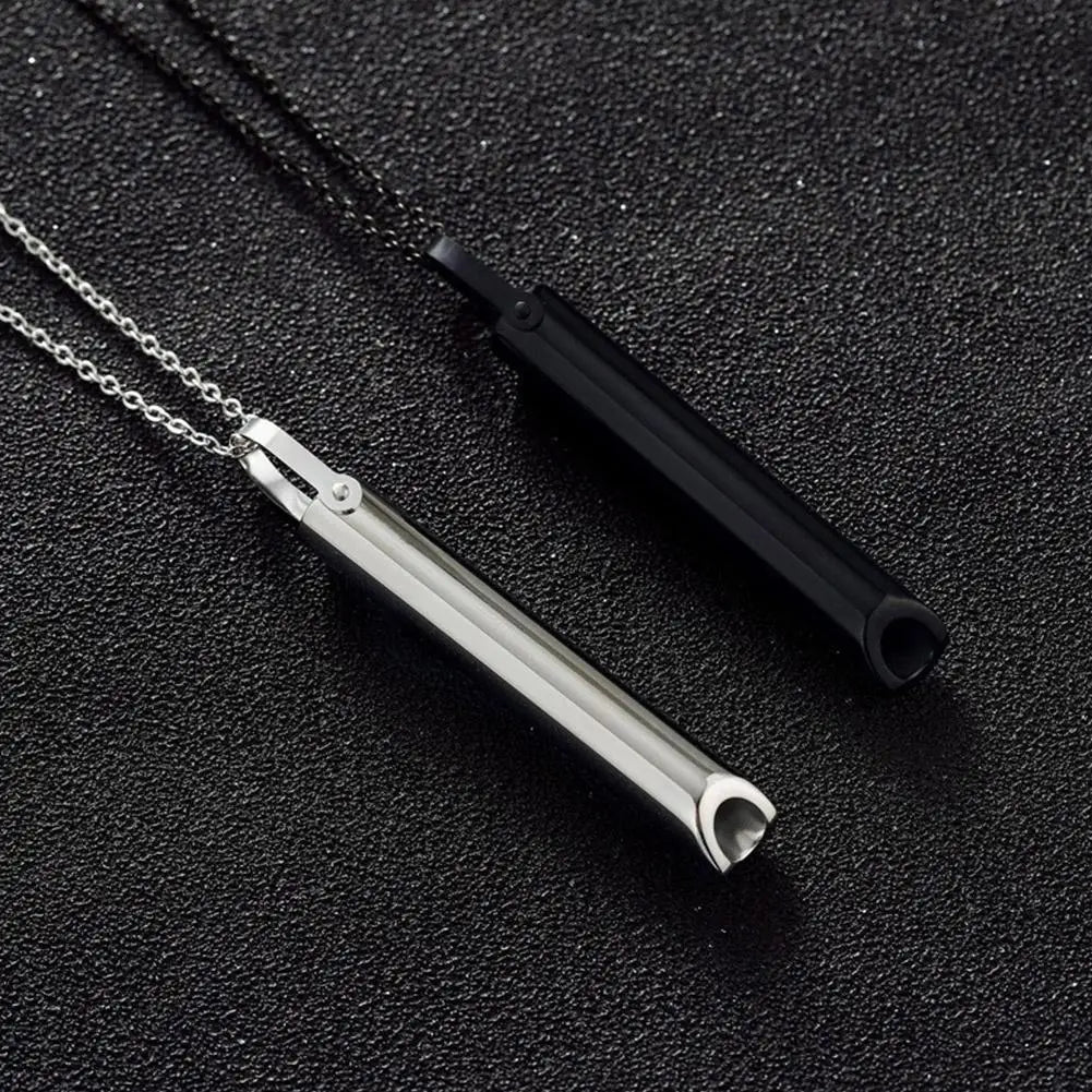 Stainless Steel Breathlace Necklace Quit Smoking Anxiety Relief Anti Vaping Necklace Breathing Necklace For Anxiety Mindful