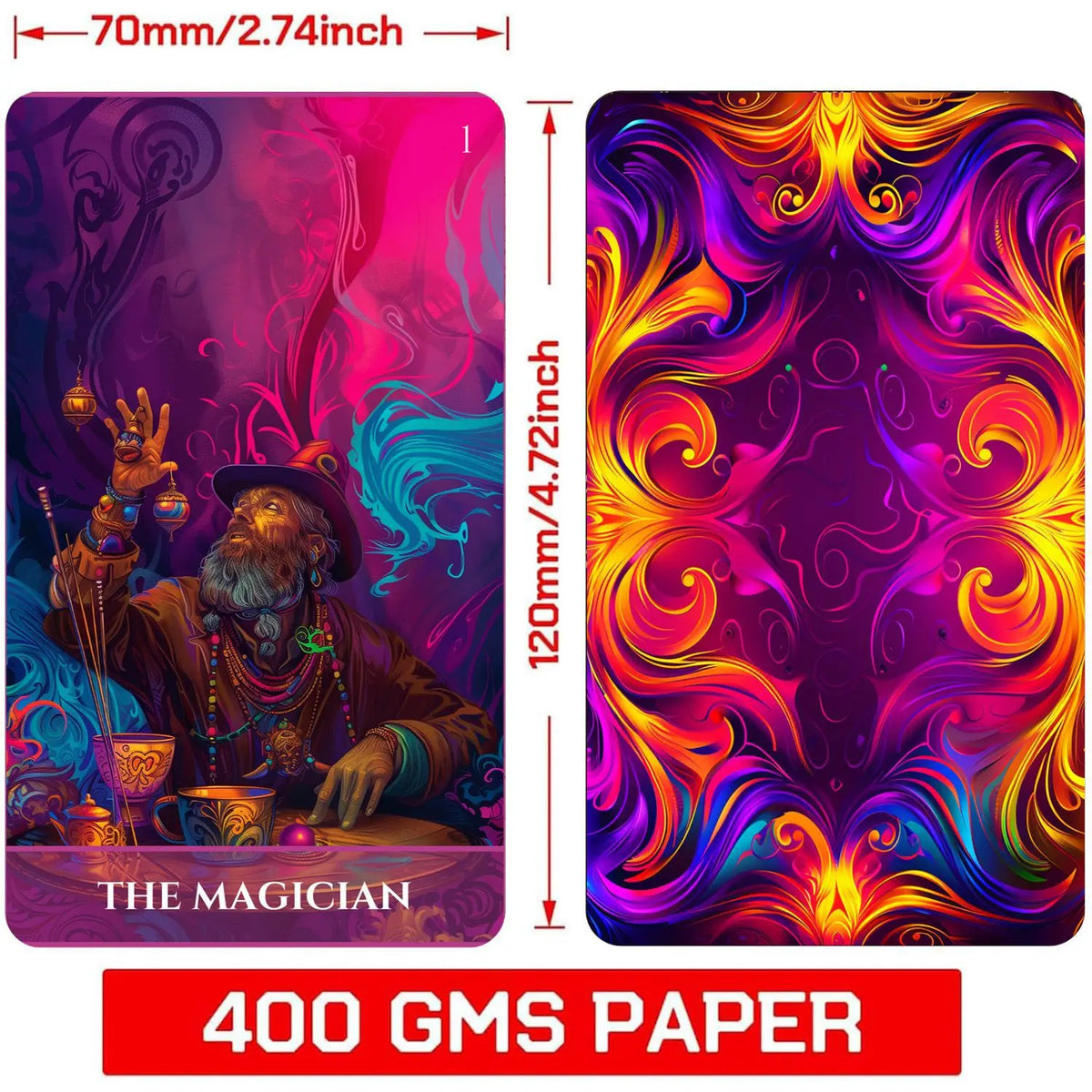 Baralho de Tarot Luminoso 78 Cartas — Sabedoria e Introspeção