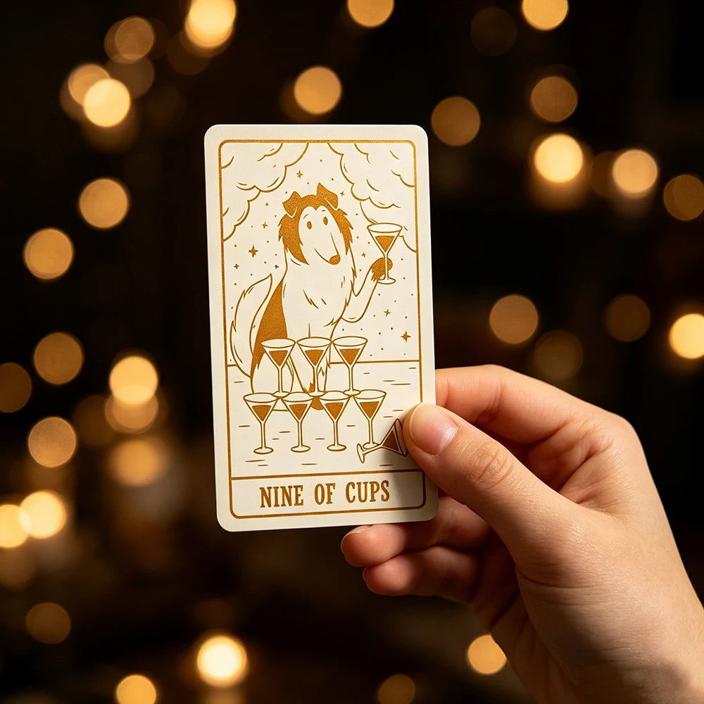 Baralho de Tarot Cãezinhos 78 Cartas — Presente Fofo para Amantes de Tarot