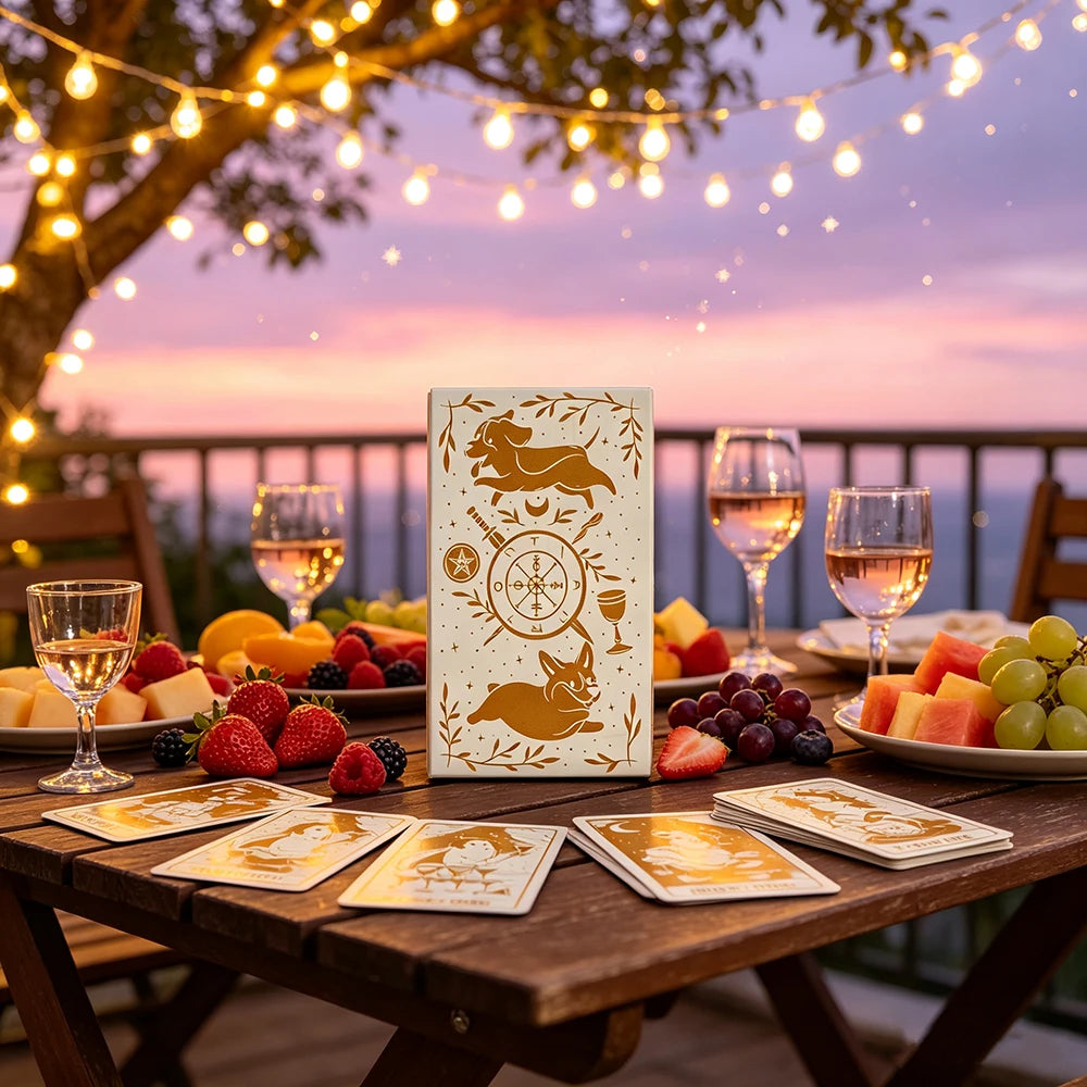 Baralho de Tarot Cãezinhos 78 Cartas — Presente Fofo para Amantes de Tarot