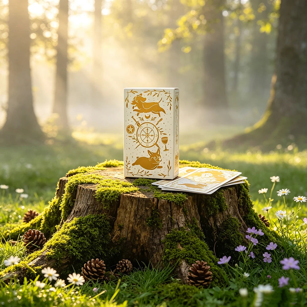 Baralho de Tarot Cãezinhos 78 Cartas — Presente Fofo para Amantes de Tarot