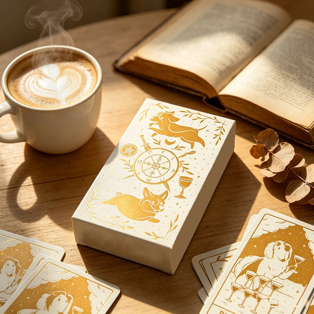 Baralho de Tarot Cãezinhos 78 Cartas — Presente Fofo para Amantes de Tarot