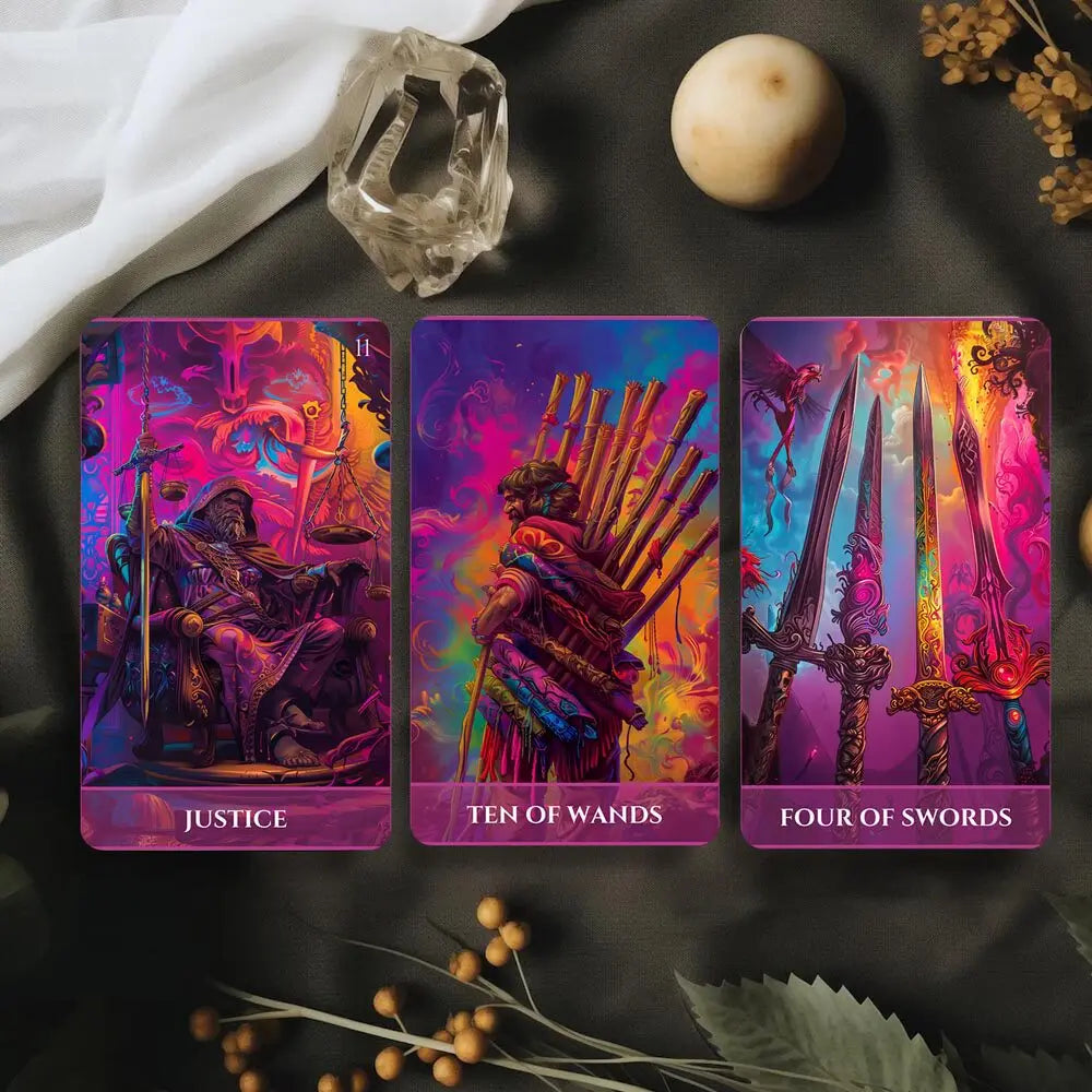 Baralho de Tarot Luminoso 78 Cartas — Sabedoria e Introspeção
