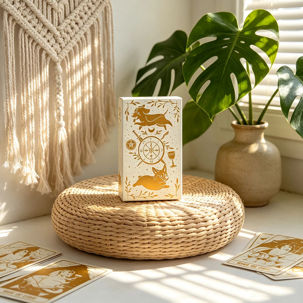 Baralho de Tarot Cãezinhos 78 Cartas — Presente Fofo para Amantes de Tarot