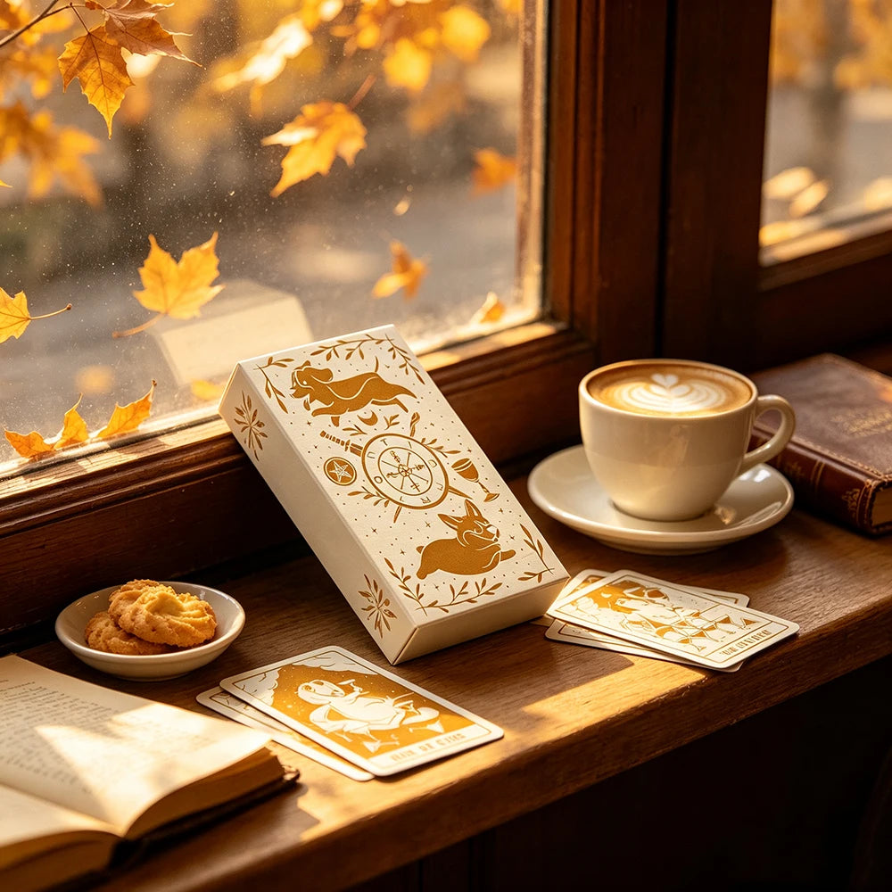 Baralho de Tarot Cãezinhos 78 Cartas — Presente Fofo para Amantes de Tarot