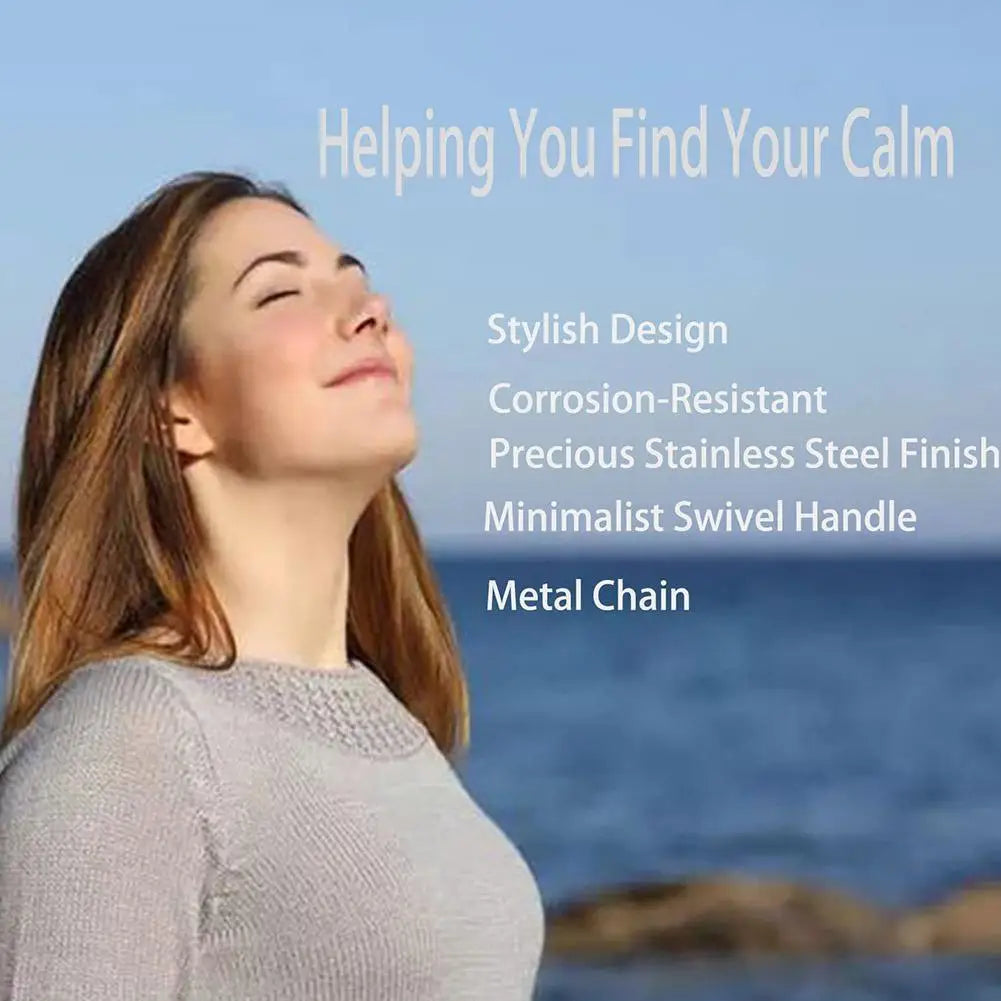 Stainless Steel Breathlace Necklace Quit Smoking Anxiety Relief Anti Vaping Necklace Breathing Necklace For Anxiety Mindful