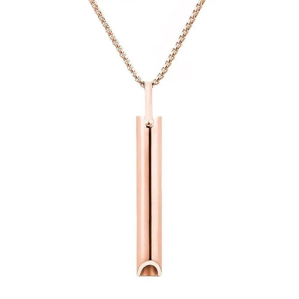 Stainless Steel Breathlace Necklace Quit Smoking Anxiety Relief Anti Vaping Necklace Breathing Necklace For Anxiety Mindful